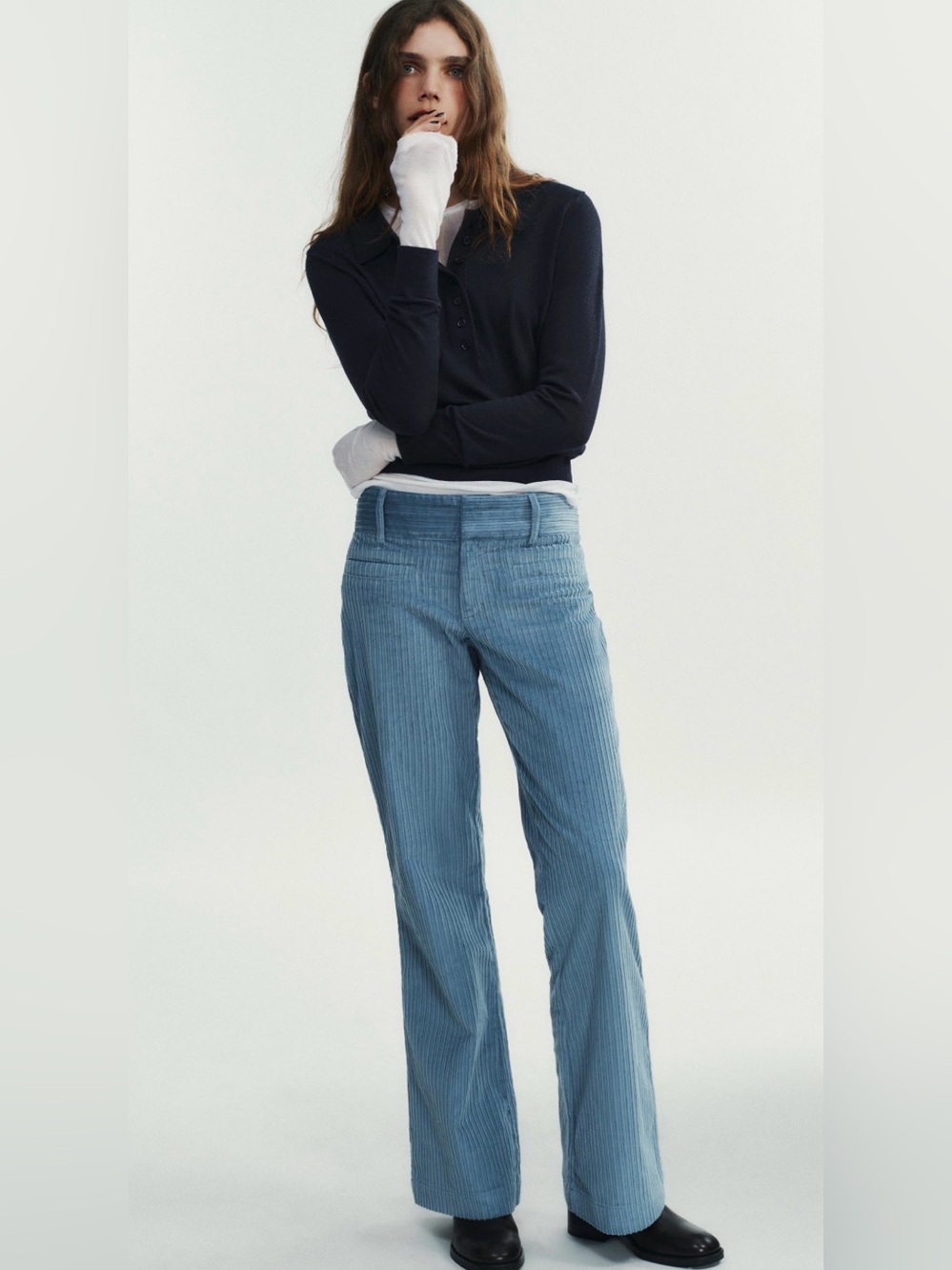ZARA Corduroy Flare Trousers size large